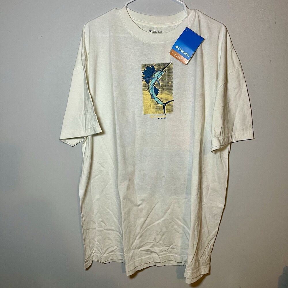 Columbia PFG Omni-Shade Men’s XXL 2XL Graphic T-Shirt White Fishing NWT
